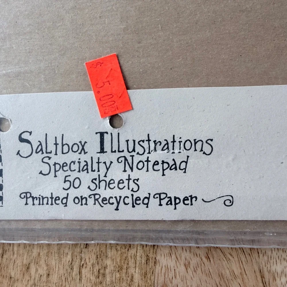 VNTG Saltbox Illustrations Deb Strain Specialty Notepad 50 Shts Bunny Teddy Bear